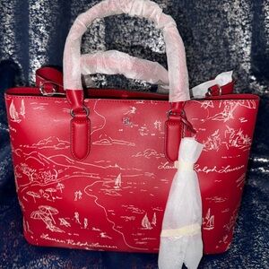 Lauren Ralph Lauren Red Tote Bag